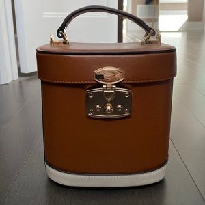 Small sturdy handbag. Adjustable strap. Inside small zipper pocket & compartment